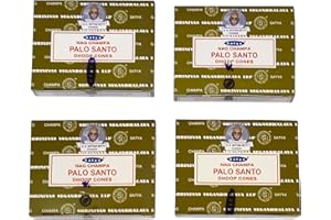 RUSHANT Nag Champa Palo Santo Dhoop Cones, 4 Packs of 12 Cones Each – Ideal for Meditation, Yoga, Relaxation, and Aromatherapy