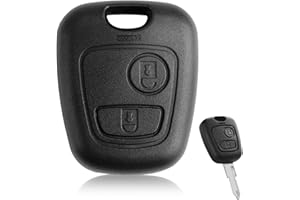 WISESURF 1 Pcs 2 Button Car Key Fob Cover Replacement, Car Remote Control Key Case Shell Compatible with Peugeot 107 207 307 407 Citroen C1 C2 C3 C4 C5 Xsara Picasso Berlingo, Key Case No Blade