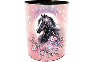 ‎GOLDBUCH goldbuch 82 141 Papierkorb Luna, Mülleimer Pferd, Abfallbehälter Ø 25 cm, Höhe 30 cm, Behälter 12 Liter Fassungsvermögen, Papierbehälter für Kinder, Pferde-Motiv, Müllbehälter Rosa