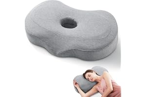 SeiriHelper Ergonomisches Piercing Kissen Ohr, Memory-Schaum Kissen mit Loch, Abnehmbarer und Waschbarer Bezug, 55 * 35 * 9cm