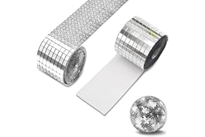 JEIIBRZUI Mini Mirror Mosaic Self-Adhesive, Mini Mosaic Mirror Tile, Self-Adhesive Mini Mirror, Self-Adhesive Real Square Glass, for DIY Craft Decoration (Silver, 2 Volumes)