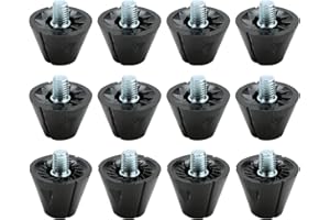 Sakerr Plastic Football Studs, 12Pcs - 13mm/16mm, Unisex, Adult Children, Black, Size 4 UK Men/3 UK Women Narrow, Athletic, Football Boot Studs