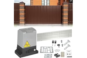 Izrielar Accionamiento de puerta corredera, 750 W, abridor de puerta, accionamiento hasta 1600 kg, con riel de mando a distancia, puerta corredera de 12 m
