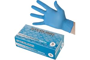 STERLING PROTECTIVES BY GOCABLETIES Sterling Protectives, Blue Nitrile Disposable Gloves, 100 Pack, Powder Free AQL 1.5, Premium Gloves