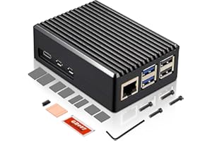 Geekworm Raspberry Pi 5 Gehäuse, Heavy Duty Aluminum Passive Cooling Case for Raspberry Pi 5 8GB / 4GB (P573)