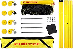 Funtec Fun Volley Set - hochwertige Beachvolleyball-Netzanlage für Einsteiger