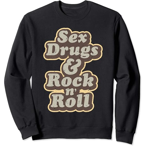 T-shirt Vintage 'Sex & Drugs & Rock & Roll' - Taille XL, Coton - Années 1990 - Neuf Sans étiquettes