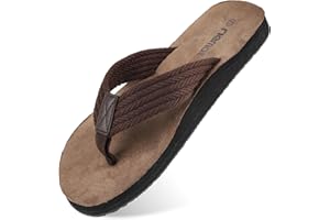 riemot Herren Flip Flops Sommer Zehentrenner Weich Badelatschen Strandschuhe mit Arch Support Sandalen Rutschfest Hausschuhe Pantoletten Gr.42-47