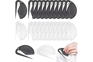 ‎QINGMENG qingmeng Brieföffner, 20 Stück Folienschneider, Folienmesser Letter Opener Schwarz und Weiß Paketöffner Paketöffner Mini mit Metallklinge für Verpacken Post Auspacken Papierschneiden