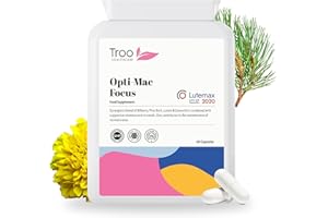 Troo Health Care Opti-Mac Focus Eye Support 60 Capsules – Advanced Macular and Vision Support with Zeaxanthin, Lutein, Bilberry & Pine Bark - 1 Per Day Daily Supplement - 2 Months Supply – UK Made
