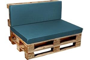 Garden Factory Cojines para palets, Cojín de palé, Cojines para Sofas de palets Asiento, Respaldo o Juego V2 (Set (Asiento 120x80+Respaldo 120x40, Turquesa))