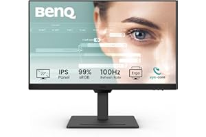 BenQ GW2790T Monitor de 27” IPS 1080p para Oficina en casa, 100Hz, diseño ergonómico, 99% sRGB, VESA, HDMI, DP, B.I, Low Blue Light, Modo ePaper, Modo de programación, Certificado por TÜV Rheinland