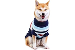 7CDXD Dog Jumper Large Dog Christmas Sweater Warm Winter Pet Clothes for Medium Large Pet (L Back Length:24"/Blue)