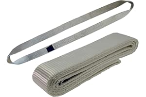 HEDEF Disposable Endless Sling 1 Ton Load Capacity 1 Metre Length Lifting Straps Band Sling Round Sling Lifting Strap Lifting Strap Made of Polyester with End Loops for Crane, Towing White