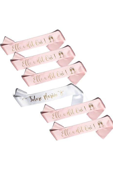 Lot De 9 écharpes Satin Blanches Teaaha - 160x9.5cm - Vierges Pour Personnalisation - Mariage, EVJF, Cosplay