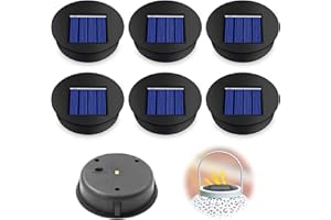 Vegena 6 Pièces Lampe Solaire de Rechange avec Ampoule LED, Panneau Solaire pour Lanterne, Remplacement de Couvercles Solaires, pour Lanterne Solaire Jardin Extérieur Décoration, 8cm Blanc Chaud