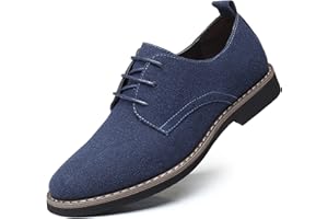 Asifn Oxford Zapatos Casuales con Cordones de Cuero de Gamuza clásico para Hombre Zapatos Bajos de Terciopelo de Negocios británicos Transpirables