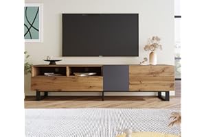 Sweiko Mobile per TV, a basso livello, con venature del legno, per soggiorno