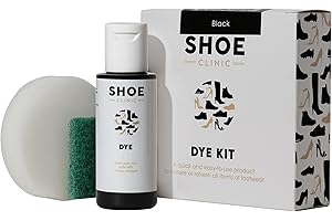 SHOE CLINIC All in One Shoe Colouring Kit (Black) - Restores The Colour of Leather, Fabric, Satin, and Canvas Footwear | Complete Shoe Dye Kit