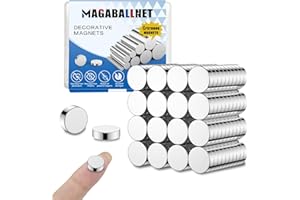 MAGABALLNET 60pcs calamite piccole rotonde, 12 * 3mm calamite potenti, magneti neodimio, calamite frigorifero, magneti per lavagna magnetica, magneti lavagna