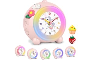 TENOCK Sveglia Analogica Per Bambini Con Dinosauro Sveglia Senza Ticchettio Per Bambini Sveglia Con Luce Colorata Volume Regolabile E Ora Facilmente Leggibile Decorazione Per Camera Dei Ragazzi