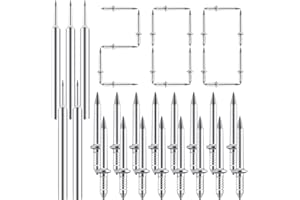 OUMAIFENG 200 Stücke Stahlnägel Doppelköpfige Nägel Wand, Nahtloser Nagel Mit Doppelköpfigem Sockelfaden 100mm Lang Sockelleisten Weiß Für Spuren Unsichtbare Sicherheitsschrauben Hülsenwerkzeug (200)
