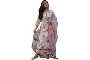 NITIMATTA Kurta Set für Damen, indisches Designer, gerades A-Linie, Kurti-Set für Damen, fertig, Mauve und Silber., Large