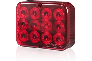 Qiping 1 PCS LED Rouge Feu Antibrouillard 12V feu remorque led,Feu de Brouillard Arrière pour Remorque Tracteur Camion Caravane avec E-Mark