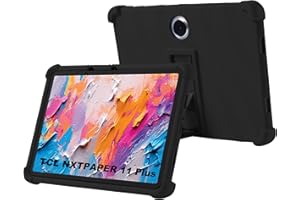 zZjoOoj Funda para TCL NXTPAPER 11 Plus 11.5 Pulgadas,Silicona a Prueba Funda Niños para TCL NXTPAPER 11 Plus Cover con Soporte - Negro
