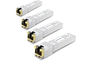 QINIYEK Paquete de 4 módulos SFP+ a RJ45 de 10 GB, transceptores de red de computadora de 10 Gbase-T compatibles con Cisco, Ubiquiti, Unifi, D/TP Link, Meraki, Netgear, 10 Gb SFP+ Ethernet CAT.6a/7