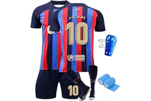 PEIFOON Maillot de Foot Enfants, Maillot de Foot N°10 Domicile/Extérieur, Maillot de Foot Respirant à Séchage Rapide, Set De Entraînement de Football