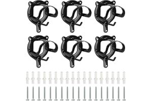Atldmphic Horse Bridle Rack 6 Pack, Bridle Bracket Bridle Hooks, Hobby Horse Accessories, Horse Tack Storage with Tubes and Screw, Metal Halter Hanger for Tack Room,Horse Barn Supplies, Black