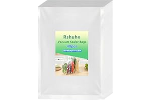 Rshuhx Sac Sous Vide 28x40cm 40pcs Sous Vide Alimentaire 200µm Sachet Sous Vide pour Toutes Machines Emballer Sous Vide et Sacs Congélation Sous Vide Sans BPA pour Viande Légume Réfrigérateur Cuisine