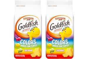 Pepperidge Farm Goldfish Colors Cheddar Cheese Crackers, Baked Snack Crackers, 6.6 oz Bag 187g (Pack of 2)