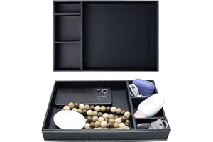 Klaimbmo Svuotatasche in Pelle, Organizer Comodino Svuotatasche Design, Vassoio Organizer per Chiavi Cellulare, Moderno Vassoio Portaoggetti da Uomo per Chiavi, Svuotatasche da Uomo per Chiavi (Nero)