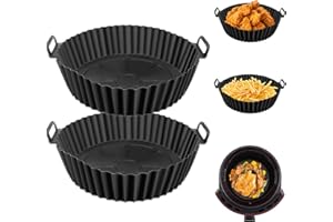 ‎KOBOKO KOBOKO Silicone Mould for Hot Air Fryer, 2 Pieces Airfryer Accessories, Airfryer Silicone Mould, Silicone Insert for Hot Air Fryer, Reusable Instead of Baking Paper for Microwave Accessories