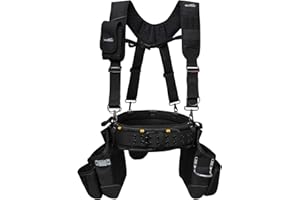 MELOTOUGH Tool Belt with Suspenders Bag Supenders Framers Comb Apron Tool Pouch Builder Heavy Duty Carpenter Suspension Rig for Electrician, Roofing, Contractor