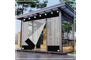 PXZYBD Transparent Waterproof Tarpaulin Side Panels for Gazebo,Outdoor Clear Tarp Curtains With Zip Doors,Pvc Partition Sliding Curtains Rain Curtains,for Garden Pergola Carport,W×H-2.5×2.5m(8.2*8.2ft)