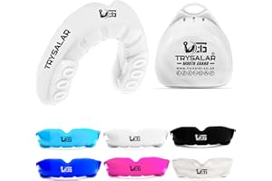 TrySalar Mundschutz für Boxen, Herren, Erwachsene, Jugendliche, formbar, Rughby, Sport, schmale Passform, Boil and Bite Gum Shield mit Box, MMA, Hockey, Basketball, Muay Thai-Fußball (12+ Jahre, weiß)