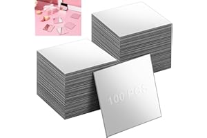 HEEDPEIUR 100 Stück Selbstklebend Spiegel Zum Kleben Mosaik, Mirror Acryl 5X5cm, Klebespiegel Quadratische, Flexibler Rahmenloser Mirrors für DIY Schlafzimmer Badezimmer Wanddekorationn Schrank