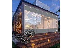 WZYJLYDS Rideau Extérieur Avec Fermeture Éclair Imperméable Transparent Bâche Belvédère de Jardin 0,5mm Panneaux Latéraux de Bâche de PVC, pour Pergola, Terrasse ( Color : LxH , Size : 300x220cm(9.8*7.2ft) )