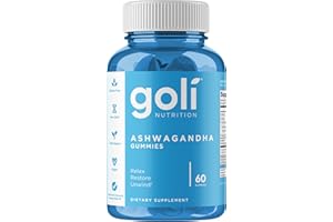Goli Nutrition, Ashwagandha Gummies avec Vitamine D, 60 Gommes végétaliennes, Sans Gélatine, Sans Gluten, Végétarien, Sans Soja, Sans OGM