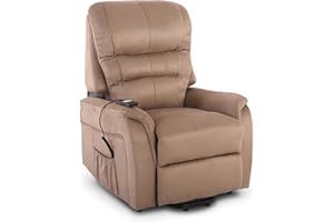 ‎MACOSHOPDE BY MACO MÖBEL Raburg Fernsehsessel mit Aufstehhilfe, Relaxsessel mit Liegefunktion, elektrisch mit Fernbedienung, 2 Motoren, Taschenfederkern/Komfort-Polsterung, bis 120 kg, Mikrofaser, Jan, Braun