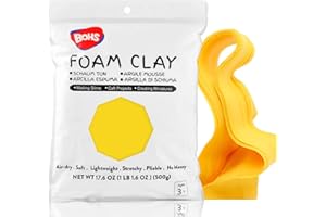 BOHS Yellow Slime Foam Modeling Air Dry Clay - Squishy,Stretchy,Pliable - School Arts & Crafts Project -1.1 Pound