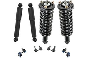 TRQ Front and Rear Suspension Kit Complete Strut & Coil Spring Assembly Shock Absorber Sway Bar Stabilizer Link Compatible with 2005-2012 Nissan Pathfinder