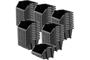 KADAX Lot de 50 boîtes de rangement en plastique PP - Différentes tailles et couleurs - Noir - 272 x 238 mm