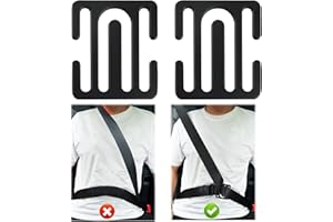 WRTEEASE 2 PCS Car Seat Belt Clips Adjuster Seatbelt Universal All Auto Models, Metal Car Seat Belt Clip, Locking Clip Safety Seatbelt Shoulder Stopper Buckle for Adults, Kids, Men