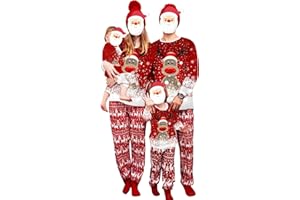 Menore Matching Christmas Family Pyjamas for Family, Xmas Nightwear PJs Set, Printed Christmas Sleepwear Outfits for Boys Girls