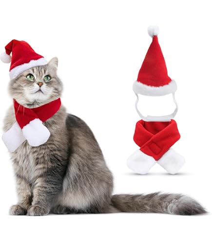 Weihnachtsmütze Für Katzen & Kleine Hunde – Rot, Mit Gummiband, Plüsch, Für Weihnachtsfotos