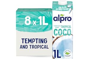 Alpro Coconut Drink - Plant-Based Long Life Dairy Free & Lactose Free Milk Alternative - 1L (Pack of 8)